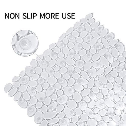 Pebble Bath Mat for Bathtub to Anti Slip Bathtub Mat in Shower with 16 Inches by 35 Inches (Clear) - color: Clear