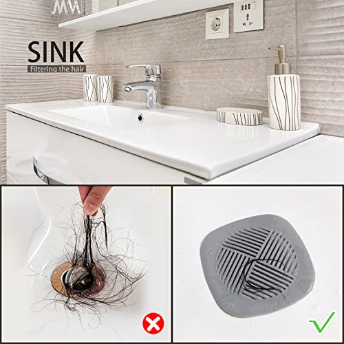 Hair Catcher Shower Drain Cover Sturdy Silicone 5.5 Inches Bathroom Accessories Drain Plug Drain Protector Hair Stopper for Kitchen Bathtub and Laundry Pink 2 Pack