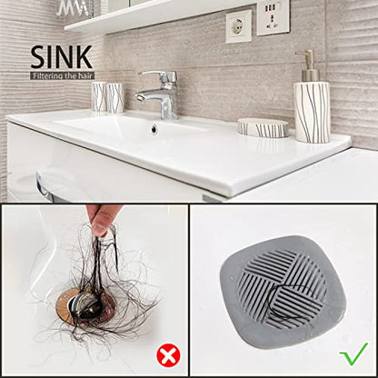 Hair Catcher Shower Drain Cover Sturdy Silicone 5.5 Inches Bathroom Accessories Drain Plug Drain Protector Hair Stopper for Kitchen Bathtub and Laundry Pink 2 Pack