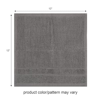PH Pleasant Home Diamond Wash Cloths Set - 12 Pack (12” x 12”) – 509 GSM - 100% Ring Spun Cotton Wash Cloth - Super Soft and Highly Absorbent Face Towels(Dark Grey) - color: Dark Grey, style: Diamond