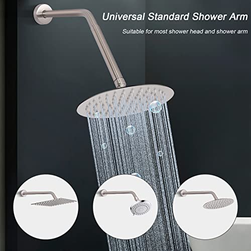 Shower Head Extension Arm, Shower Extender Water Outlet- Lowers Existing, Shower Pipe Extension for Bathroom, Made of Solid Metal Stainless Steel(6 Inch, Brushed Nickel) - color: Brushed Nickel, style: 6 Inch