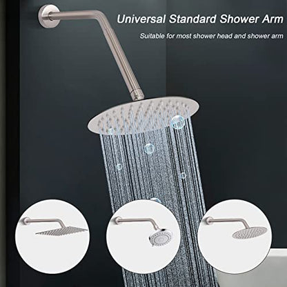 Shower Head Extension Arm, Shower Extender Water Outlet- Lowers Existing, Shower Pipe Extension for Bathroom, Made of Solid Metal Stainless Steel(6 Inch, Brushed Nickel) - color: Brushed Nickel, style: 6 Inch