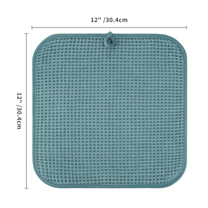 Microfiber Waffle Face Towels, 4 Pieces, Soft, Absorbent, Fast Drying, Lint Free 430 GSM (Green) - color: Green