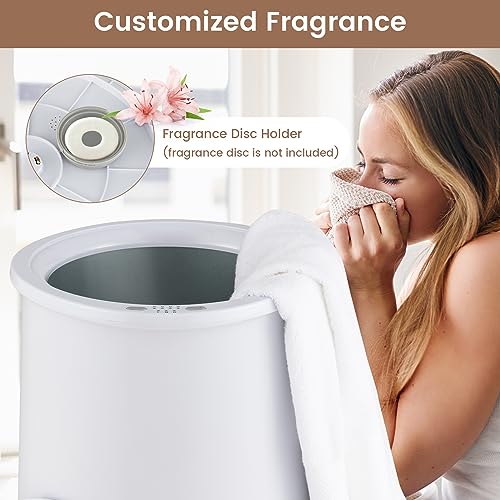ERGOMASTER Towel Warmer Bucket, Heated Towel Warmer, Electric Towel Heater with Temperature Control and Timer, 23L Large Capacity Freestanding Hot Towel Warmer for Bathroom Spa Salon Hotel (White) - color: White