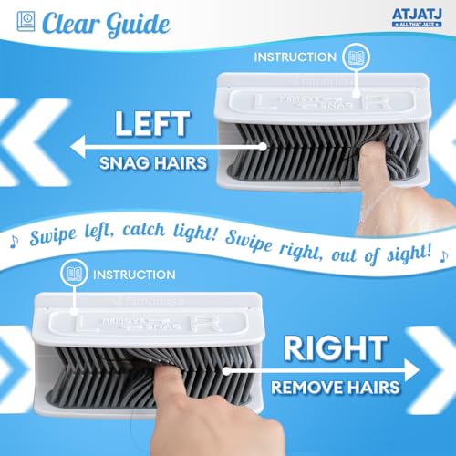 Large Shower Hair Catcher Wall, White Hair Drain Catcher with Silicone Bristle, Bathroom Tub Hair Catcher Drain Protector, Hair Collector for Shower, Shower Hair Trapper, Hair Grabber for Drain