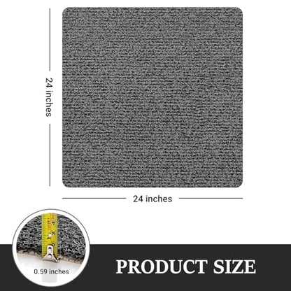 Shower Mat Bathtub Mat Non-Slip,24x24 inch, Soft Tub Mat with Drain,PVC Loofah Bath (Phthalate Free) for Tub and Bathroom,Quick Drying, Black - color: Black, size: 21" x 21" (Rectangular)