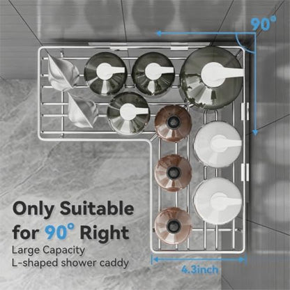 Adhesive Shower Caddy Shelf Organizer Rack,Rustproof Stainless Steel Bathroom Organizer with Large Capacity, No Drilling Corner Shower Shelves for Bathroom Storage & Home Decor - style: Style 2