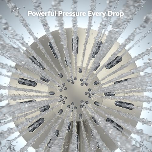 INAVAMZ High Pressure Rain Shower Head Combo with Magnetic Handheld Nickel | Dual Shower System with Rainfall Showerhead and 8-Spray Handheld, Magnetic Dock, Adjustable Angle, Power Jet for Cleaning - color: Nickel