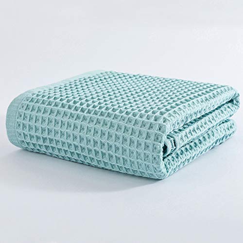 Cotton Material Waffle Bath Towel Soft Absorbent Towel for Bathroom Hotel Household Quick Drying(Blue 70 x 140cm) - size: Blue 70 x 140cm