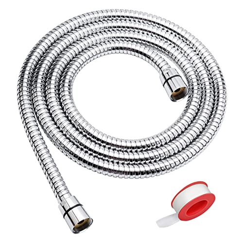 Blissland Shower Hose, 69 Inches Extra Long Stainless Steel Handheld Shower Head Hose with Brass Insert and Nut - Durable and Flexible(Chrome) - style: 69''Chrome