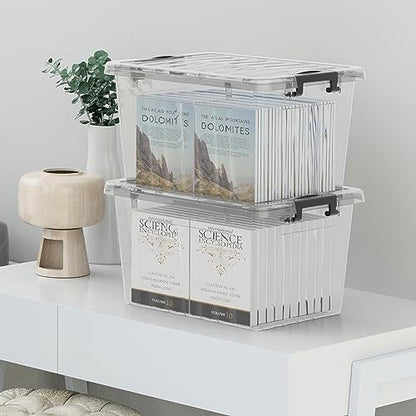 Cetomo 18Qt Plastic Storage Bin, Stackable Storage Box with Lid, Organizer, Container for Home, Office, Drom, PP, BPA-Free, Nestable, Clear, 18Quart-4 Pack - size: 18Qt*4