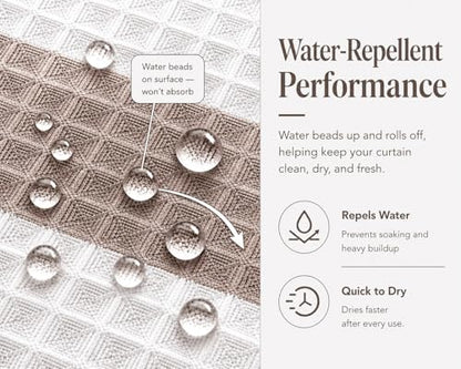 Dainty Home Waffle Weave Waterproof Shower Curtains for Bathroom Clearance, Natural Taupe 70" x 72", Clearance Shower Curtains, Bath Curtains, Shower Curtain Waterproof Fabric - color: Natural Taupe