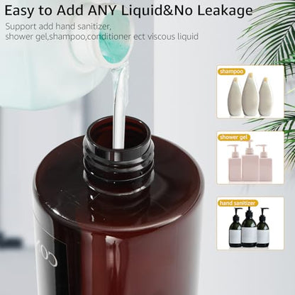 Pollock Shampoo and Conditioner Dispenser Set of 3,12.85 Oz *3 Chamber
