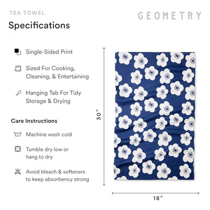 GEOMETRY Kitchen Tea Towels - Quick Dry Microfiber Dish Towels for Kitchen Every Bloom, 18" x 30" 2 Pack - color: Every Bloom, style: Kitchen Towel - Double