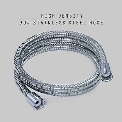 60-inch Shower Hose Replacement, 304 Stainless Steel Hand Held Shower Hose Chrome With Brass Fitting (60-inch, Chrome) - color: Chrome, size: 60inches