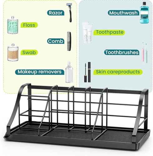 Bathroom Toothbrush Holder Set with 2 Pack Qtip Holder Dispenser, Stainless Steel - size: with 2PCS Qtip Holder