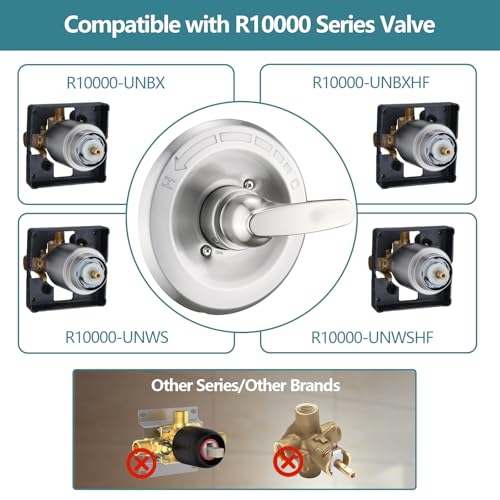 5" Dual Shower Faucet Compatible with 13/14 Delta Series Tub Trim Kit, High Pressure Round Rain Shower Head& Handheld Set Faucet System, Brushed Nickel (Valve& Catridge Not Inclued) - color: Brushed Nickel