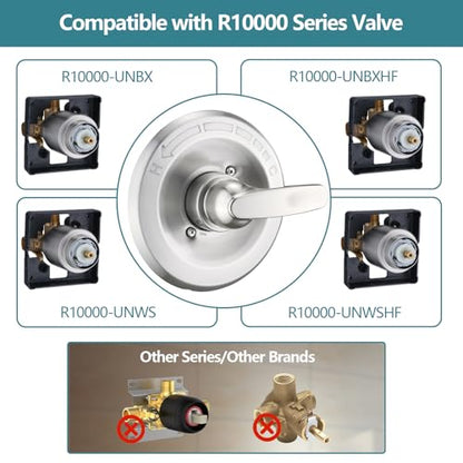 5" Dual Shower Faucet Compatible with 13/14 Delta Series Tub Trim Kit, High Pressure Round Rain Shower Head& Handheld Set Faucet System, Brushed Nickel (Valve& Catridge Not Inclued) - color: Brushed Nickel