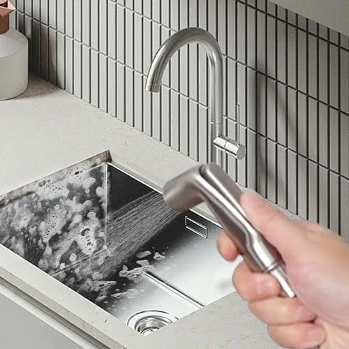 Kitchen Sink Side Sprayer Head Universal Kitchen Sink Faucet Sprayer Attachment Compatible with Delta, Moen, Kohler (Brushed Nickel)