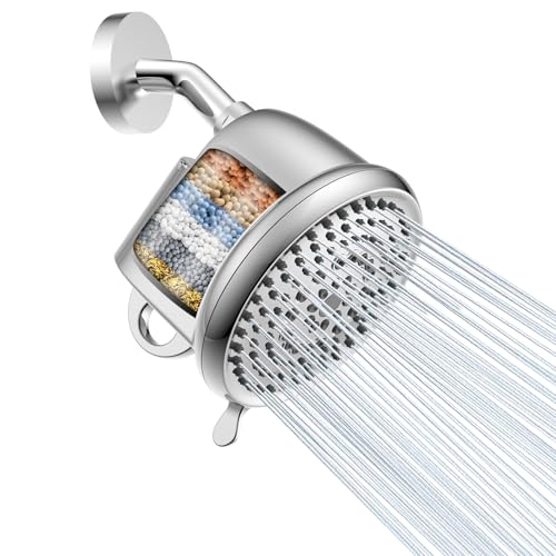 PWERAN Filtered Shower Head COMBO High Pressure 8 Modes | Remove Chlorine Reduces Dry Skin & Hair