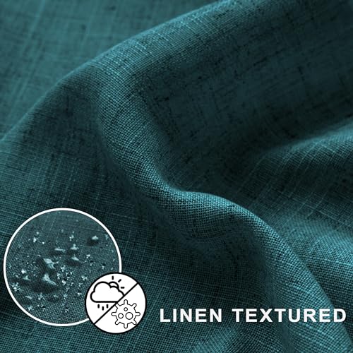 KOUFALL Teal Shower Curtains for Bathroom Set with Hooks,Waterproof Linen Dark Marine Ocean Blue Green Shower Curtain,72x72 Inch - color: Teal, size: 72"W x 72"L (Pack of 1)