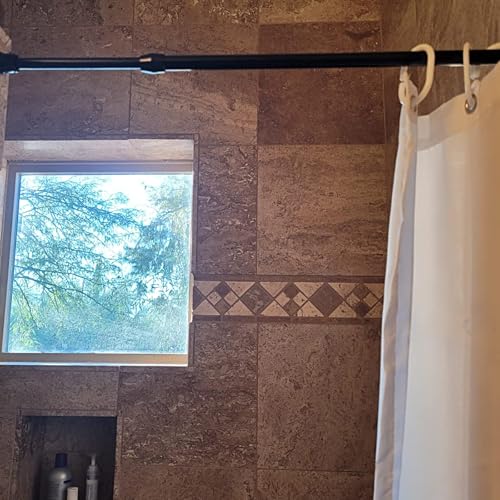 4 Pack Tension Rods, 7-11 inches Adjustable Spring Steel Cupboard Bars, Tension Curtain Rod Shower Rod Closet Rod, Black - color: Black, size: 7-11"-4Pcs