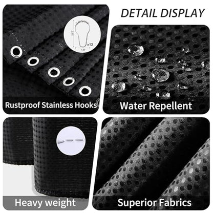 Bathroom Accessory Set - 26PC Bathroom Sets with Shower Curtain and Rugs, Black Bathroom Set, Bathroom Sets with Stainless Steel Trash Can, Toilet Brush