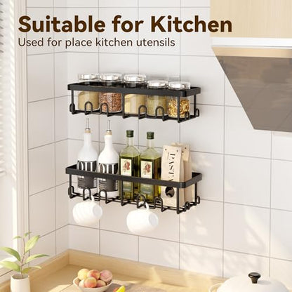 Shower Caddy Adhesive, Rustproof Shower Organizer, Wall Shower Rack | Large Capacity Shower Shelf for Inside Shower, No Drill Shower Storage, Shampoo Shower Holder, Black, 2 Caddies - color: Black