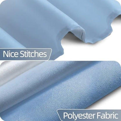 Ombre Haze Blue Stall RV Shower Curtain with Hooks 36x72inches | Machine Washable Waterproof, Modern Solid Boho Gradient, Bathroom Dorm Hotel Room Divider, Easy to Install, Window Curtain - color: Haze Blue, size: 36"W x 72"L (Pack of 1)