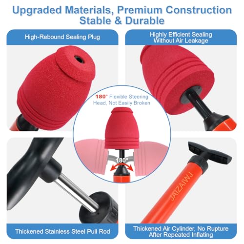 Toilet Plunger & Bathroom Plunger, High Pressure Heavy Duty - Powerful Air Drain Unclogger & Toilet Clog Remover, Premium Toilet Snake for Drains & Clogged Pipes