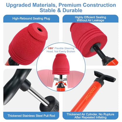 Toilet Plunger & Bathroom Plunger, High Pressure Heavy Duty - Powerful Air Drain Unclogger & Toilet Clog Remover, Premium Toilet Snake for Drains & Clogged Pipes