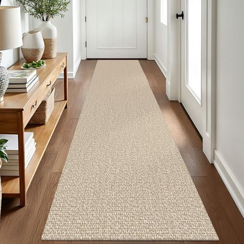 Washable Runner Rug, Non Slip Entryway Runner, 2x8 Ft, Sand/Beige | Washable Braided Runner Carpet, Non Slip Rubber Dot Backed, For Hallway, Kitchen, Entryway, Bedroom, Laundry Room, Foyer - color: Sand/Beige, size: 2' x 8' (Rectangular)