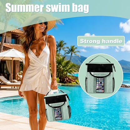 Portable Shower Caddy for Dorm Room Essentials, Foldable Mesh Shower Bag for College, Large Capacity Toiletry Bag Tote Bag Shower Caddy Portable for Student Boy Girl Bath Essentials (Dusty Green) | Quick Dry, Large Capacity Hanging Mesh Shower Caddy for B