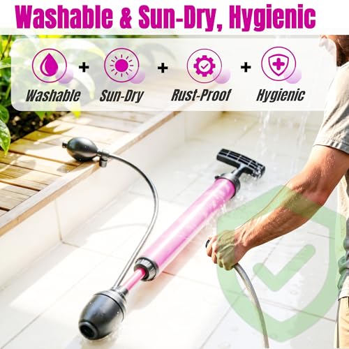 Manual Drain Unclogger, High Pressure Toilet Plunger: No-Splash, No Electricity, No Accessories, Pipe-Safe, Easy to Use, Reusable & Easy to Clean for Toilet, Sink, Bathtub, All Household Pipes - color: Purple