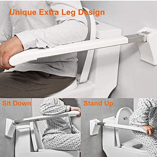 Folding Bathroom Grab Bar - Flip Down Toilet Support Handle, Safety Railing for Bathtub & Shower Assistance, Handicap Accessibility Grip for Elderly & Disabled