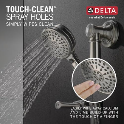 Delta Faucet 9-Spray Slide Bar Hand Held Shower with Hose, Brushed Nickel Handheld Shower Head, Slide Bar Hand Shower, Handheld Shower, Detachable Shower Head, Stainless 51900-SS - color: Stainless