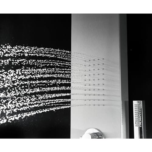 Blue Ocean ™ 56" Stainless Steel SPS8729 Thermostatic Shower Panel Column System with Rainfall Shower Head, Body Nozzles, and Handheld Shower Head, Shower Tower - style: 56 inch stainless steel