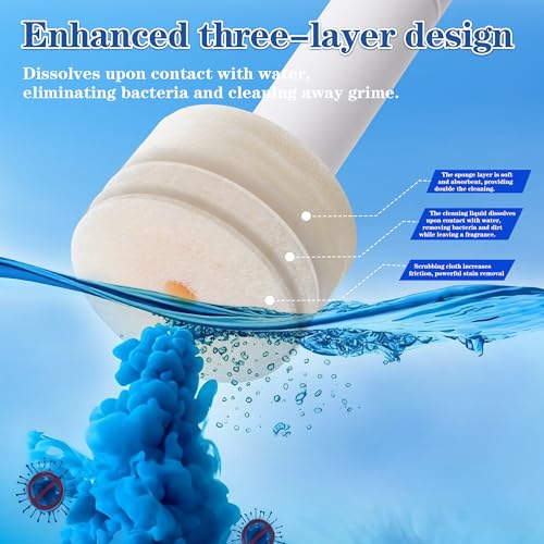 Pack of 40 Disposable Toilet Brush Refills, Designed Exclusively for Automatic pop-up Toilet Brushes. Toilet Brush Refills (Ocean Scent). Not Compatible with Electric Toilet Brushes.(40white) - color: 40white