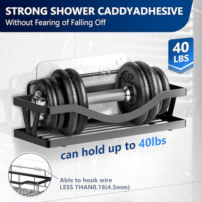 9 Pack Shower Caddy Adhesive Replacement Stickers,Strong Hooks for Caddy, Clear Waterproof Adhesive Strips, No Drilling for Kitchen Racks and Bathroom Storage Shelves (Clear 2 Hooks) - color: Clear 2 hooks-9Pack