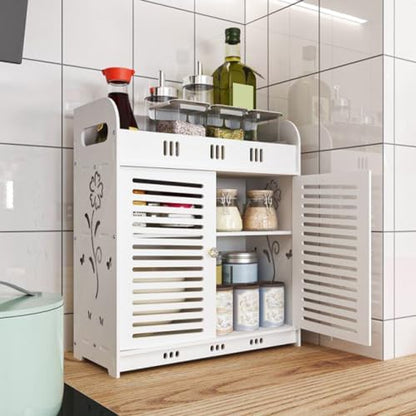 Self-Adhesive Wall Cabinet for Bathroom Kitchen, Over The Toilet Storage Shelves Organizer, Bathroom Floating Shelves, 3-Tier Wall Mount Storage Rack, Medicine Cabinet White one Size