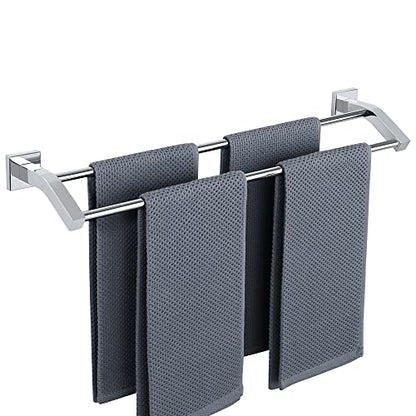 Alise Double Towel Bar,24" Double Towel Racks for Bathroom,Polished Chrome | Quick Drying Bathroom Towel Holder, SUS304 Stainless Steel Towel Hanger Wall Mounted, Useable Length 22.7" - color: Polished Chrome, size: 24-Inch (2-Bars)