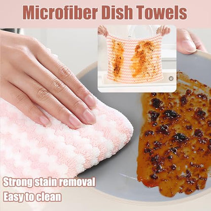 Microfiber Cleaning Cloth,Super Absorbent 12 Pack Dish Towels for Kitchen,Fast Drying Dish Cloth for Washing Dishes, Lint Free Dish Drying Towels, Reusable Kitchen Towels Set - 10"x10" - size: 10 x 10