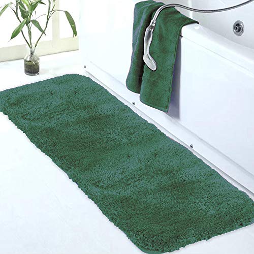 Walensee Bathroom Rug (24 x 72, Hunter Green) - Extra Soft, Absorbent Shaggy Microfiber Bath Mat, Non Slip, Machine Washable, Luxury Bathroom Floor Mat - color: Hunter Green, size: 24" x 72"
