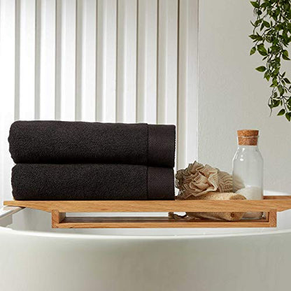 Christy Luxe 2 Bath Sheet Set in Black 100% Turkish Cotton - Super Soft & Quick Dry - Machine Washable - 730GSM - 2 Bath Sheets - color: Black, size: 2 Bath Sheets