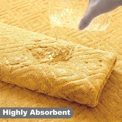 Smuge 18-Piece Bath Towel Set, Include 6 Bath Towel Sheets, 6 Hand Towels and 6 Washcloths - Highly Absorbent Quick Dry 100% Microfiber,Ultra Soft Bathroom Towel Set (Ginger) - color: Ginger, size: 18 Pcs Bath Towel Set