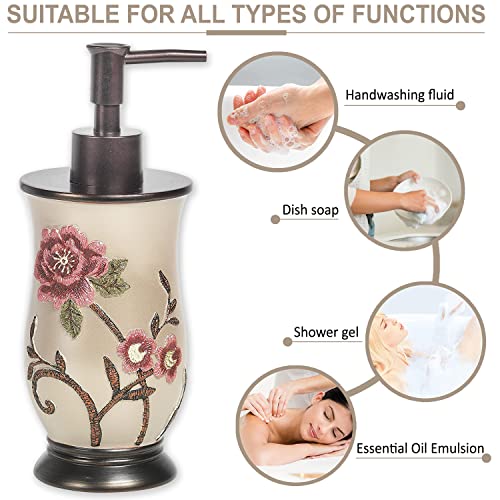 Zahari Home Larrisa Stylish Soap Dispenser Set - Modern Print Design for Kitchen and Bathroom - Lotion Pump, Dish Soap, Hand Sanitizer, Hand Soap - Cute and Practical - color: Larrisa