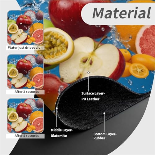 Faucet Fast Absorbent Pad - Fresh Fruit Water Splash , Suitable For Kitchen, Bathroom, Island And Other Scenes - color: Fresh Fruit Water Splash