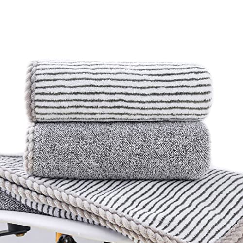 Kissvian 2 Pack Microfiber Hand Bath Towel Set, Superfine Fibre Coral Velvet Bathroom Towels with Hanger, Soft and Absorbent Washcloths for Hand Face Bath Spa Yoga Fitness, Size 13.4" x 30"