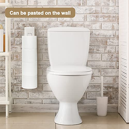 Over the Tank Toilet Paper Holder 1pcs | Bathroom Toilet Tissue Paper Roll Storage Wall Mount Brushed Nickel Metal Hanging Adhesive Toilet Paper Organizer Dispenser - color: C:hold 4 Rolls Tissue(1pcs)