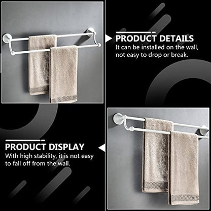 Angoily Wall Mounted Towel Rack Double Pole Bathroom Towel Holder with Shelf Bathrobe Holder and Storage Shelf for Wall 21.65 X 5.51 X 2.20 in 1 Pack